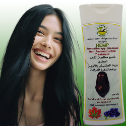 شامبو بزيت الحشيش وزيت الأرجان وزهور بازلاء الفراشة